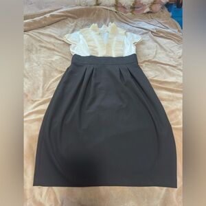 London Times Black A-Line Tuxedo Dress 4